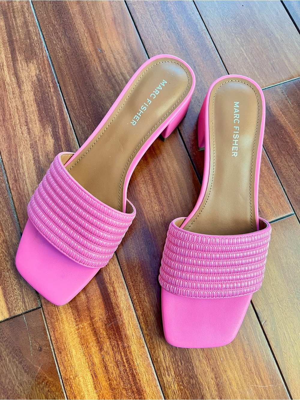 Marc Fisher Pink Slip-on Block Heel Sandal 7